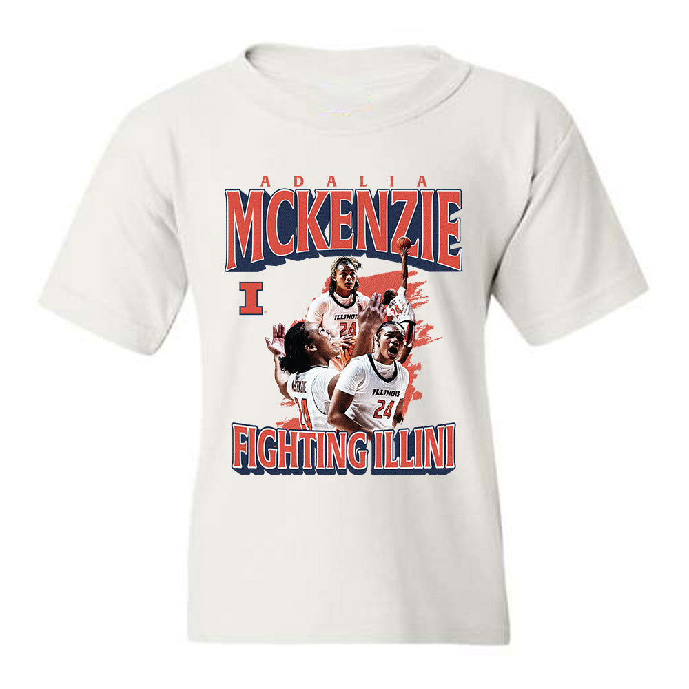 Illinois - NCAA Women's Basketball : Adalia McKenzie - Youth T-Shirt Player Collage