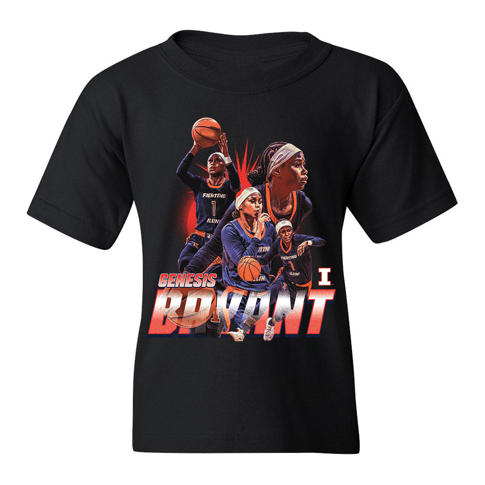 Illinois - NCAA Women's Basketball : Genesis Bryant -  Youth T-Shirt Player Collage