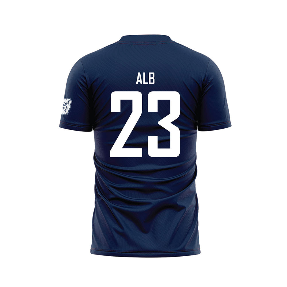 Butler - NCAA Men's Soccer : Kyle Alb - Navy Soccer Jersey-1