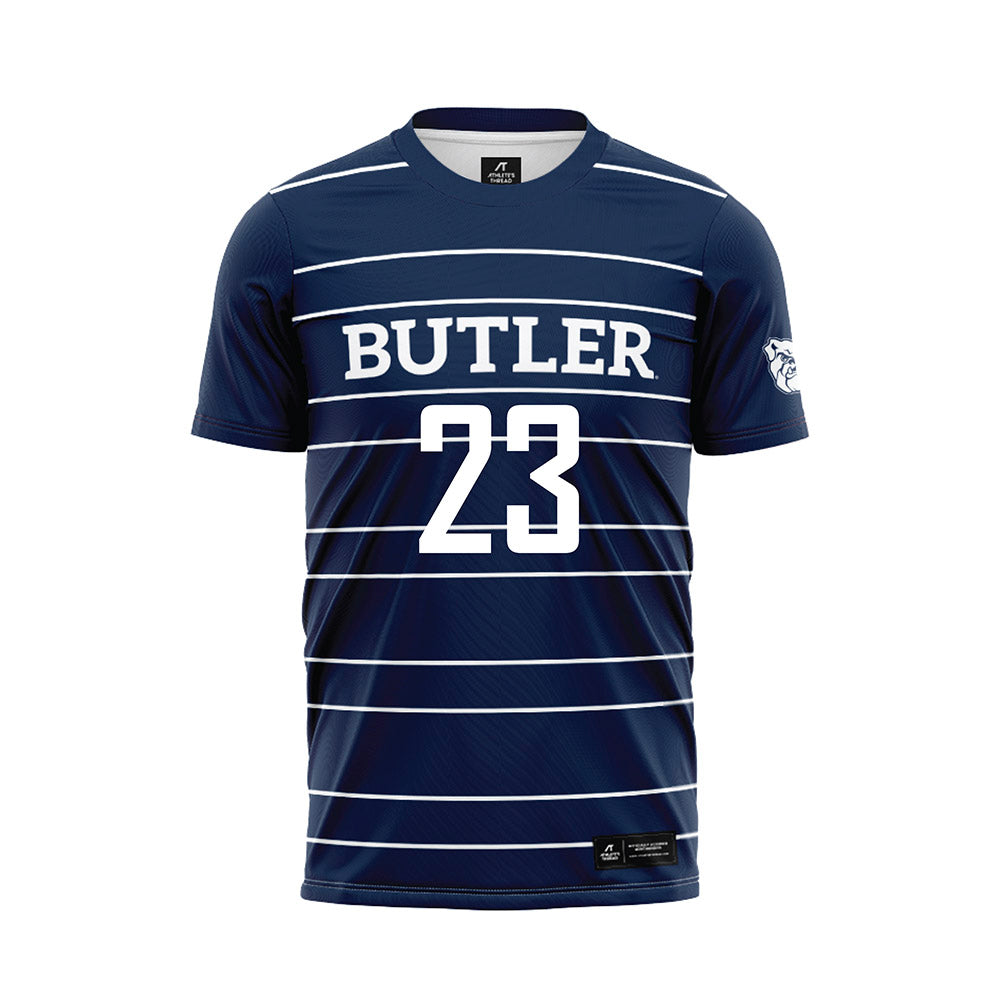 Butler - NCAA Men's Soccer : Kyle Alb - Navy Soccer Jersey-0