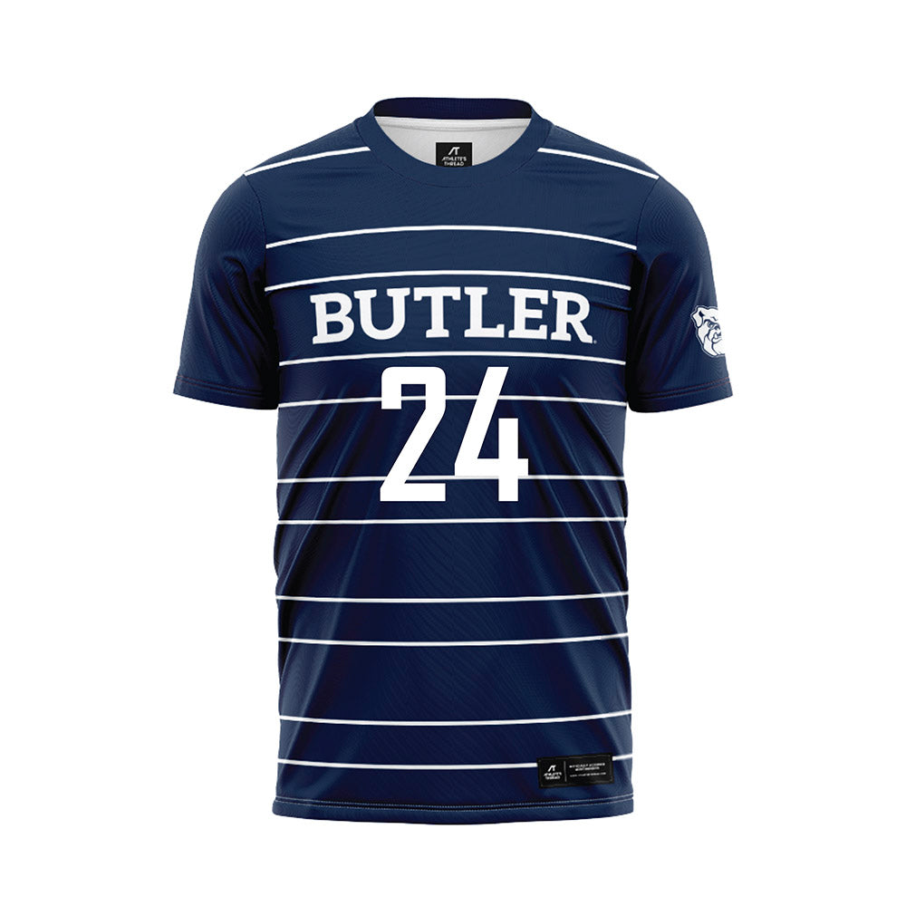 Butler - NCAA Men's Soccer : Evan Muckridge - Navy Soccer Jersey-0