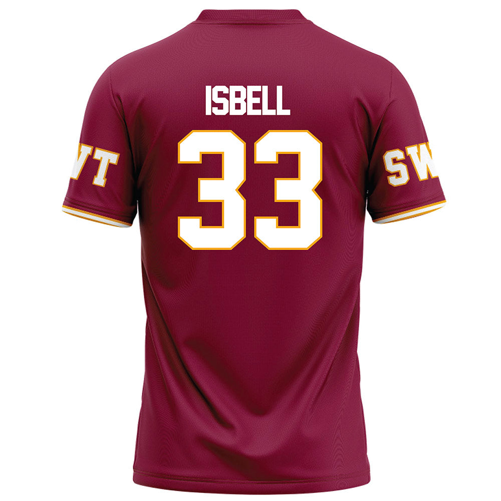 Texas State - NCAA Football : Blake Isbell - Red Football Jersey-1