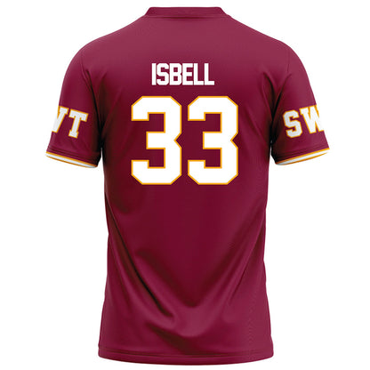 Texas State - NCAA Football : Blake Isbell - Red Football Jersey-1