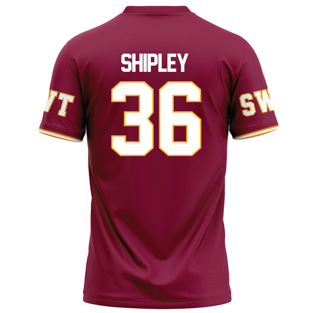 Texas State - NCAA Football : Mason Shipley - Maroon Football Jersey