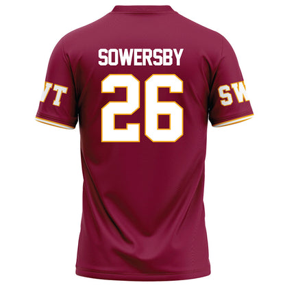 Texas State - NCAA Football : Bradley Sowersby - Red Football Jersey-1