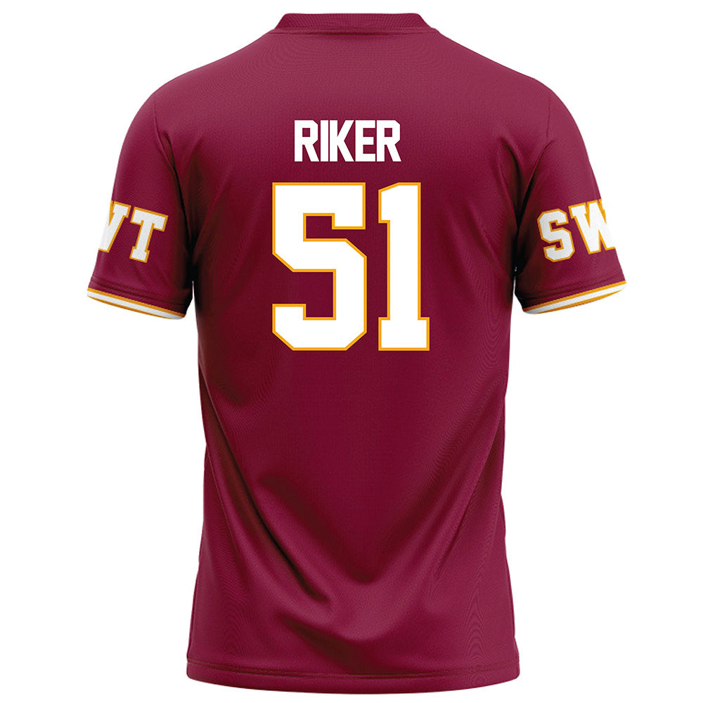 Texas State - NCAA Football : Brock Riker - Red Football Jersey-1