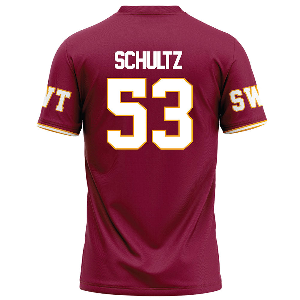 Texas State - NCAA Football : Cam Schultz - Red Football Jersey-1