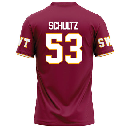 Texas State - NCAA Football : Cam Schultz - Red Football Jersey-1
