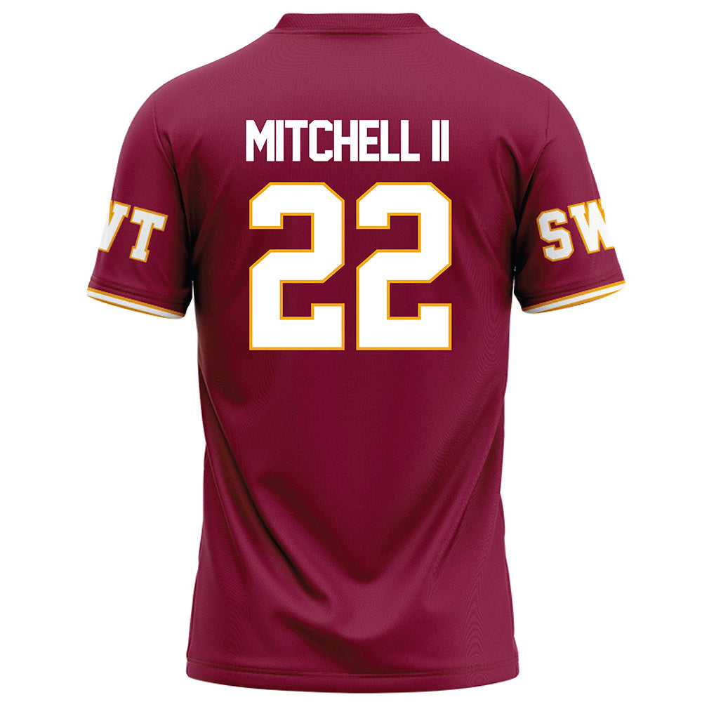 Texas State - NCAA Football : William Mitchell II - Red Football Jersey-1