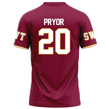 Texas State - NCAA Football : Cole Pryor - Red Football Jersey-1