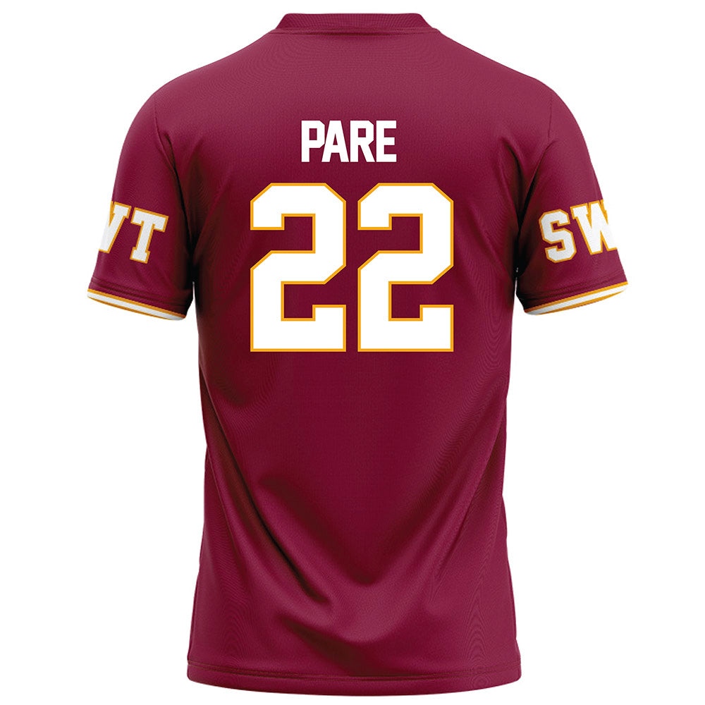 Texas State - NCAA Football : Lincoln Pare - Maroon Football Jersey