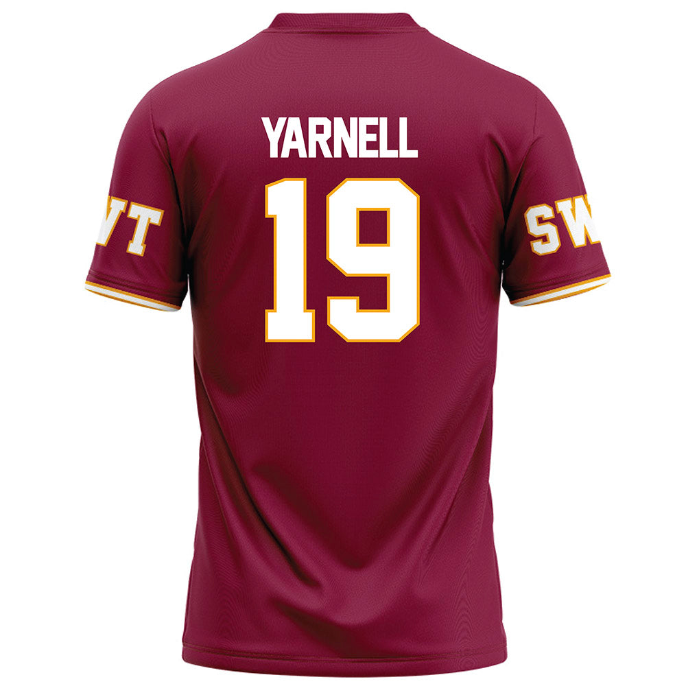 Texas State - NCAA Football : Nathaniel Yarnell - Red Football Jersey-1