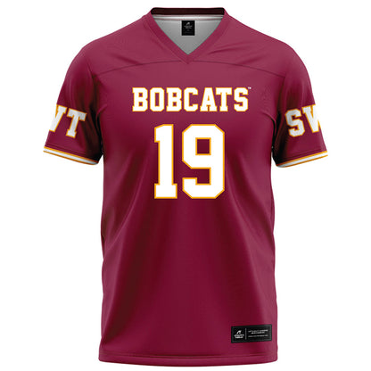 Texas State - NCAA Football : Nathaniel Yarnell - Red Football Jersey-0