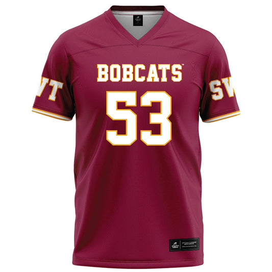 Texas State - NCAA Football : Cam Schultz - Red Football Jersey-0