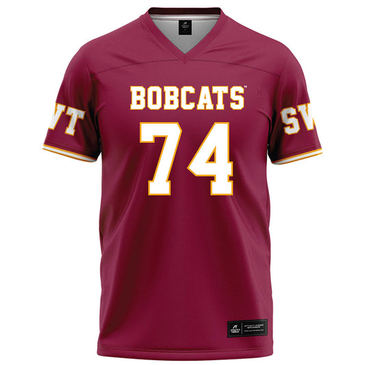 Texas State - NCAA Football : Caleb Johnson - Maroon Football Jersey