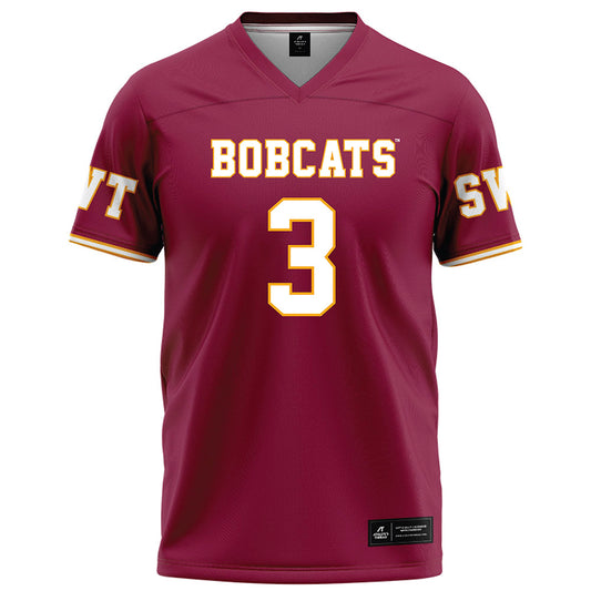 Texas State - NCAA Football : Michael Boudoin III - Red Football Jersey-0