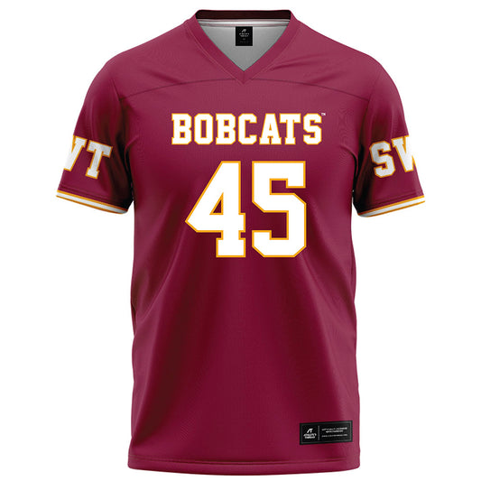 Texas State - NCAA Football : John Oehrlein - Maroon Football Jersey