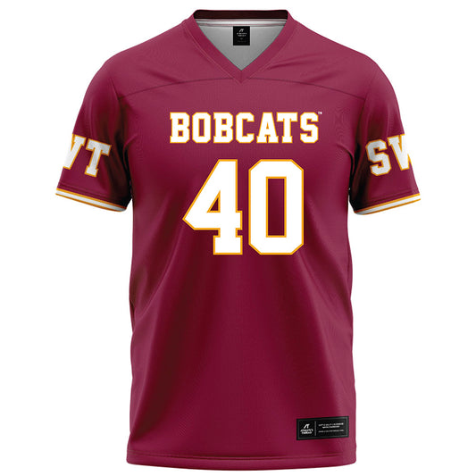 Texas State - NCAA Football : Lars Rau - Red Football Jersey