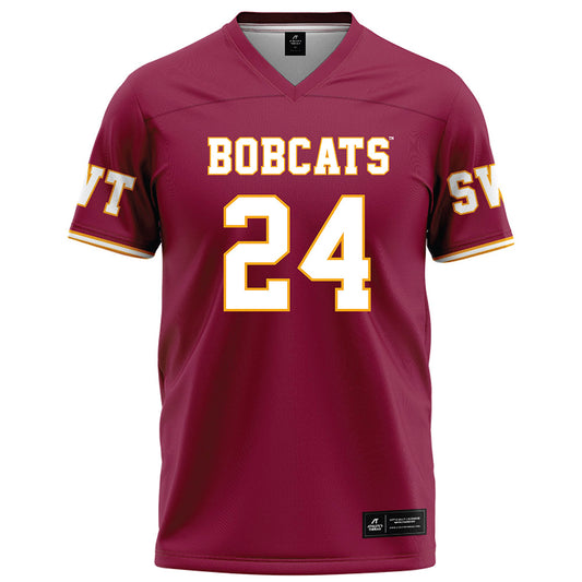 Texas State - NCAA Football : Caleb Carter - Red Football Jersey-0