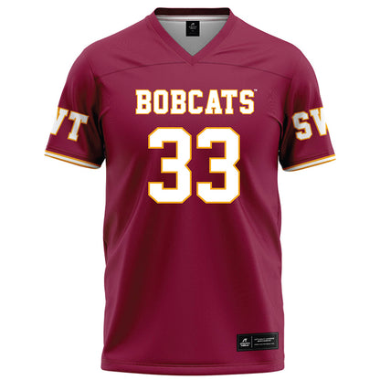 Texas State - NCAA Football : Blake Isbell - Red Football Jersey-0