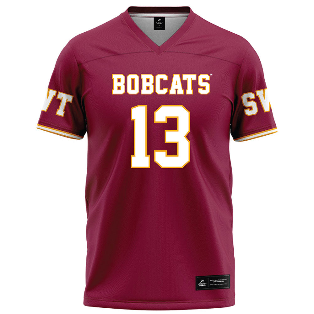 Texas State - NCAA Football : Holden Geriner - Red Football Jersey-0