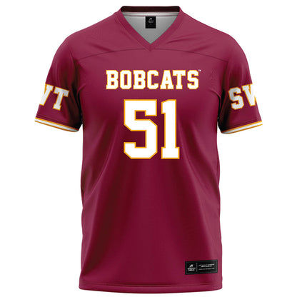 Texas State - NCAA Football : Brock Riker - Red Football Jersey-0