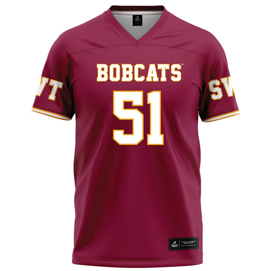 Texas State - NCAA Football : Brock Riker - Red Football Jersey-0