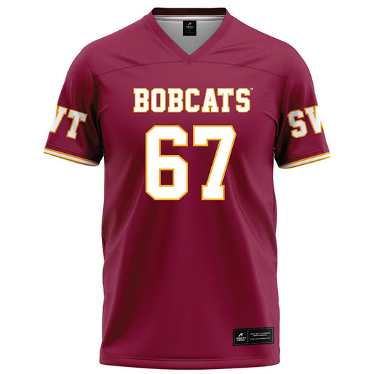 Texas State - NCAA Football : Preston Ward - Red Football Jersey-0