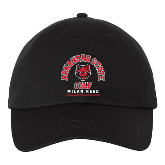 Arkansas State - NCAA Men's Golf : Milan Reed - Dad Hat