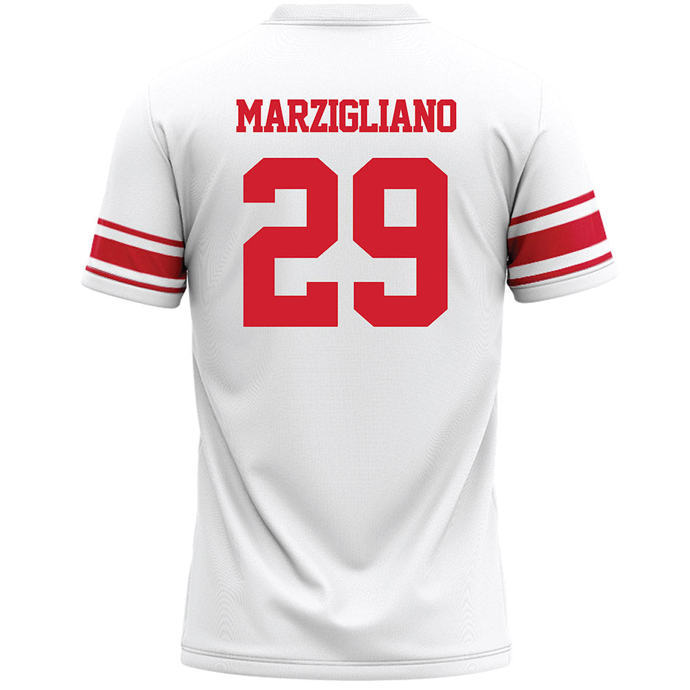 Marist - NCAA Men's Lacrosse : Gavin Marzigliano - White Lacrosse Jersey -1
