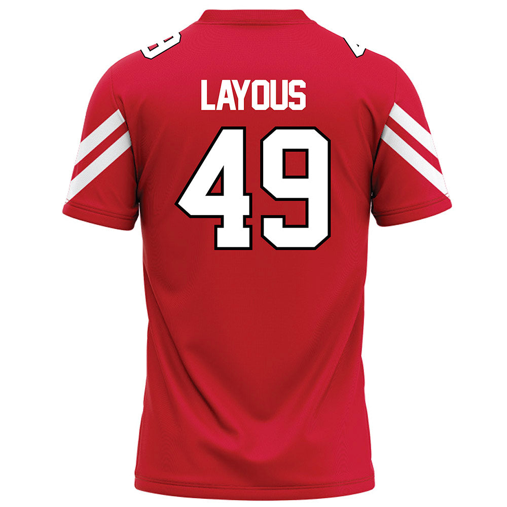 Marist - NCAA Football : Samer Layous - Red Football Jersey-1