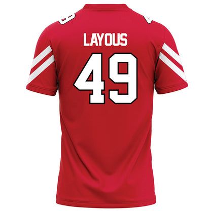 Marist - NCAA Football : Samer Layous - Red Football Jersey-1