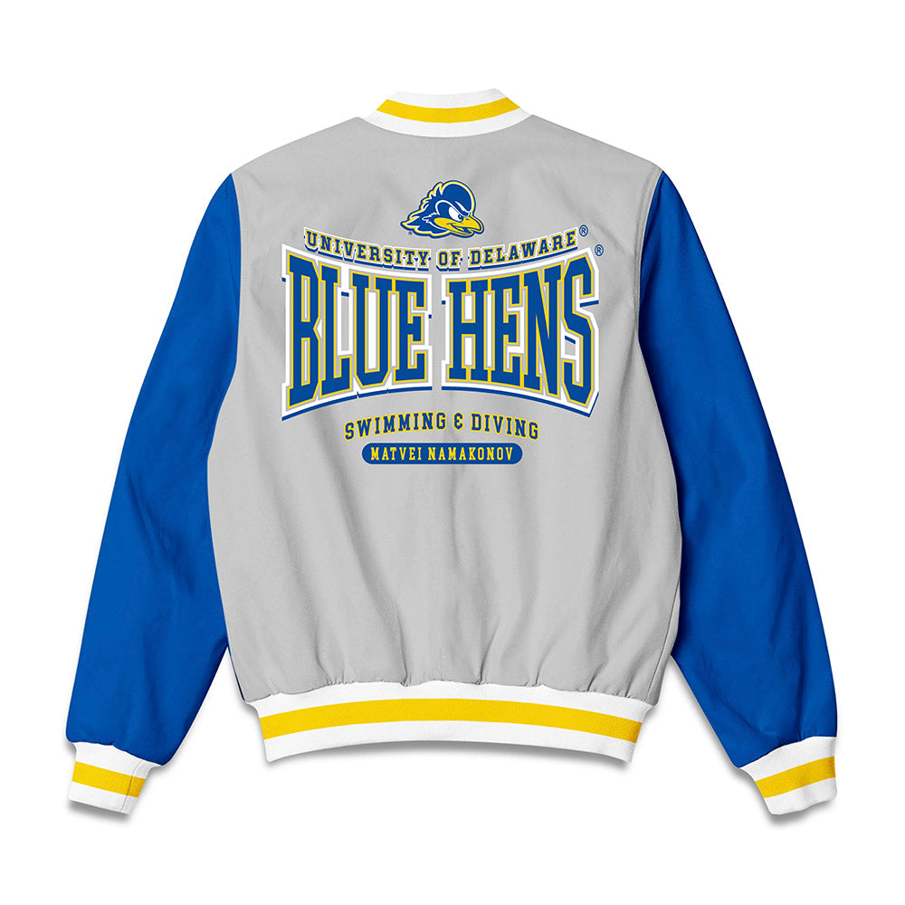 Delaware - NCAA Men's Swimming & Diving : Matvei Namakonov - Bomber Jacket-1