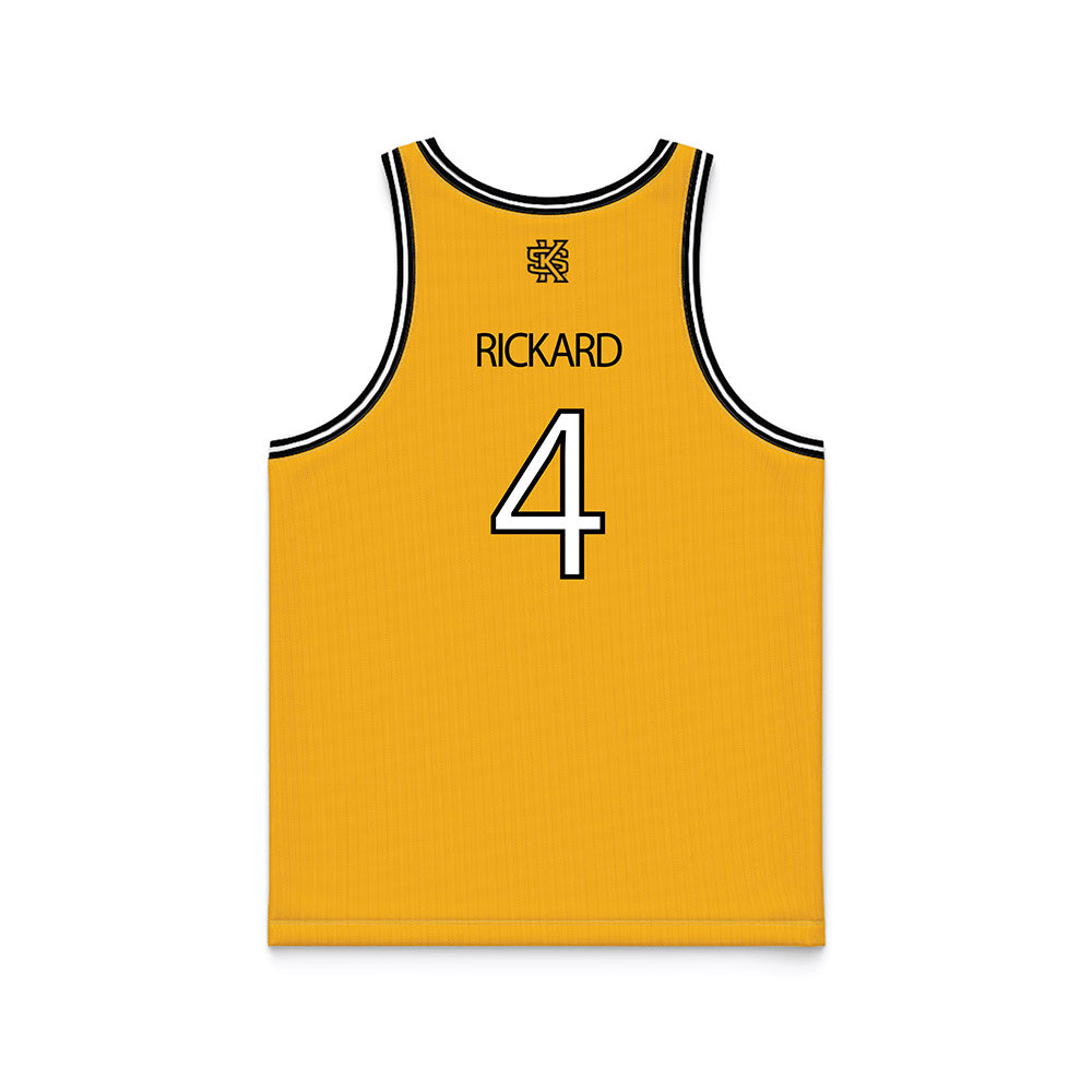 Kennesaw - NCAA Men's Basketball : Kaden Rickard - Gold Basketball Jersey-1