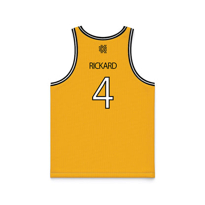 Kennesaw - NCAA Men's Basketball : Kaden Rickard - Gold Basketball Jersey-1