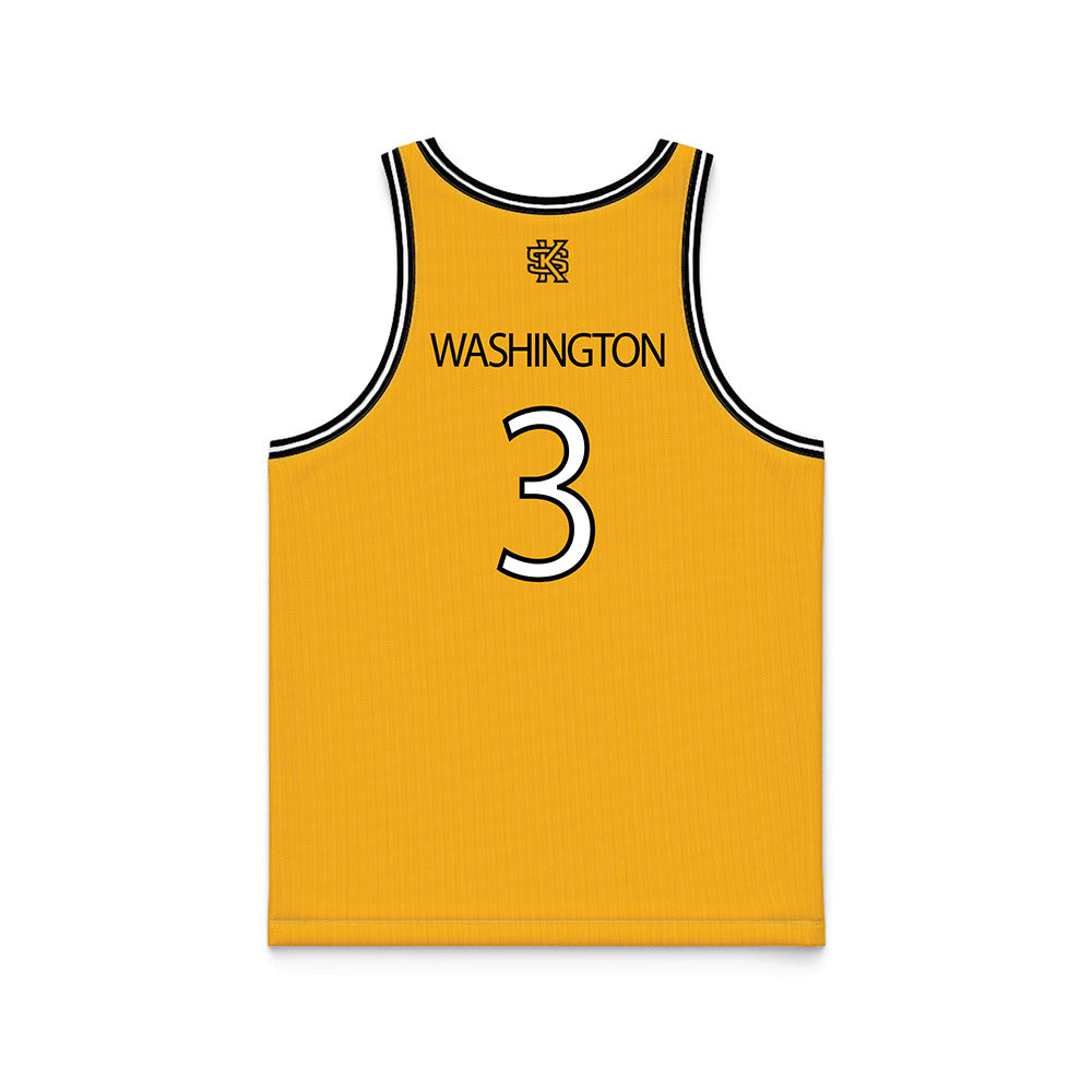 Kennesaw - NCAA Men's Basketball : Darius Washington - Gold Basketball Jersey-1