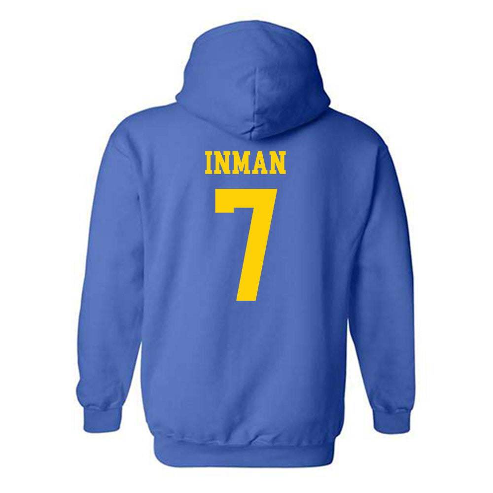 Delaware - NCAA Women's Volleyball : Kennedi Inman - Fashion Shersey Hooded Sweatshirt-1