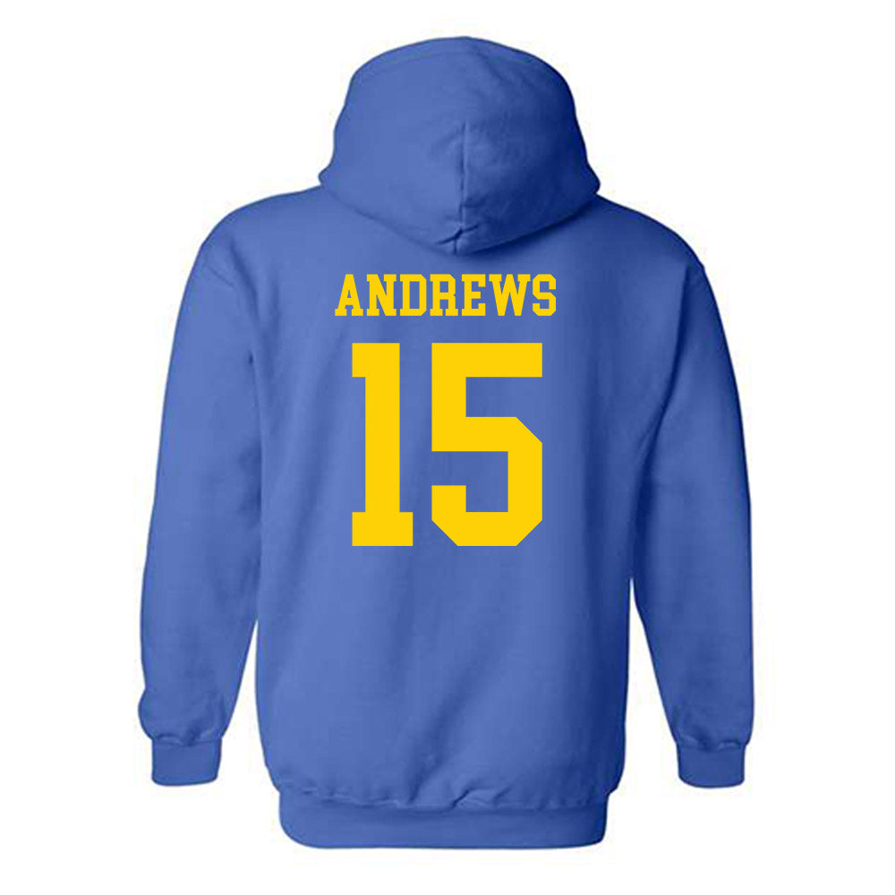 Delaware - NCAA Women's Basketball : Ava Andrews - Fashion Shersey Hooded Sweatshirt-1