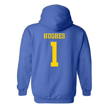 Delaware - NCAA Women's Volleyball : Raina Hughes - Fashion Shersey Hooded Sweatshirt-1