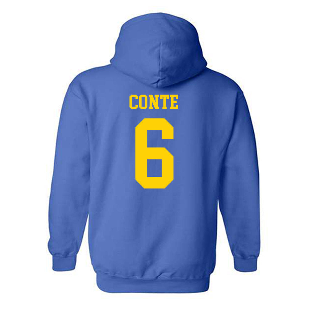 Delaware - NCAA Men's Lacrosse : Scott Conte - Fashion Shersey Hooded Sweatshirt-1