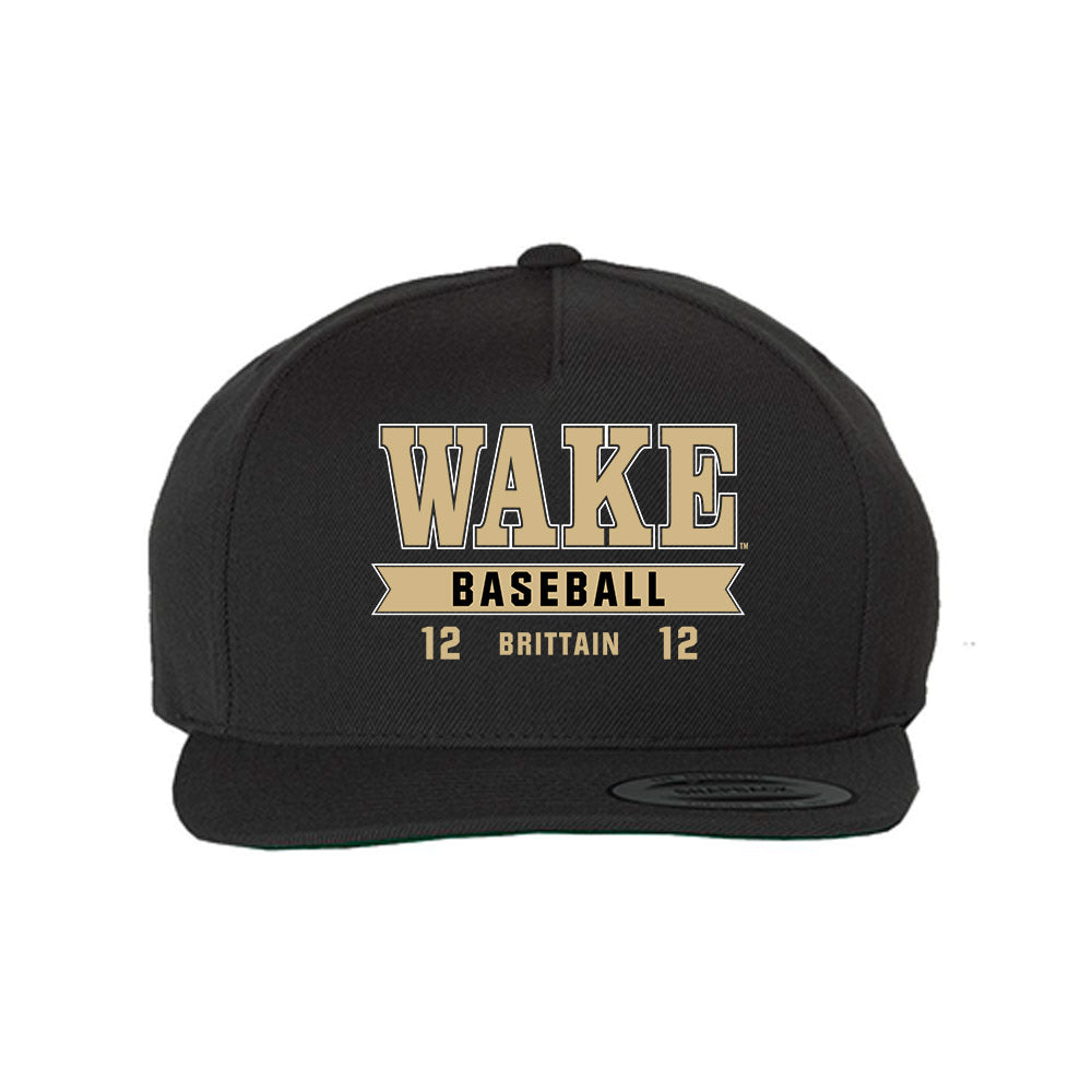 Wake Forest - NCAA Baseball : Nate Brittain - Snapback Hat-0