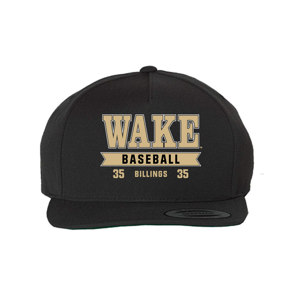Wake Forest - NCAA Baseball : Luke Billings - Snapback Hat-0