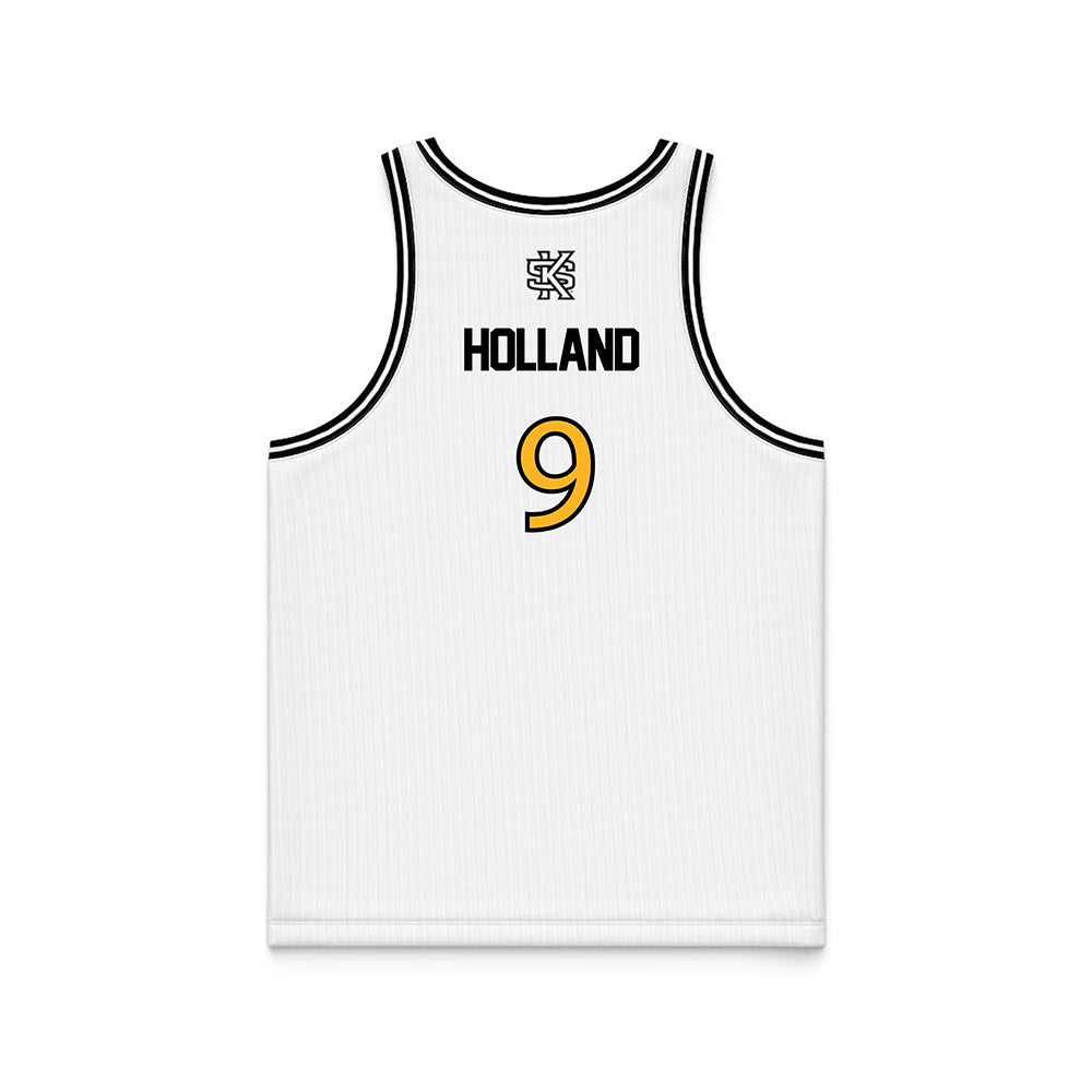 Kennesaw - NCAA Men's Basketball : Eric Holland - White Basketball Jersey-1