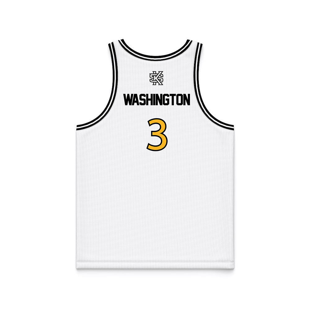 Kennesaw - NCAA Men's Basketball : Darius Washington - White Basketball Jersey-1