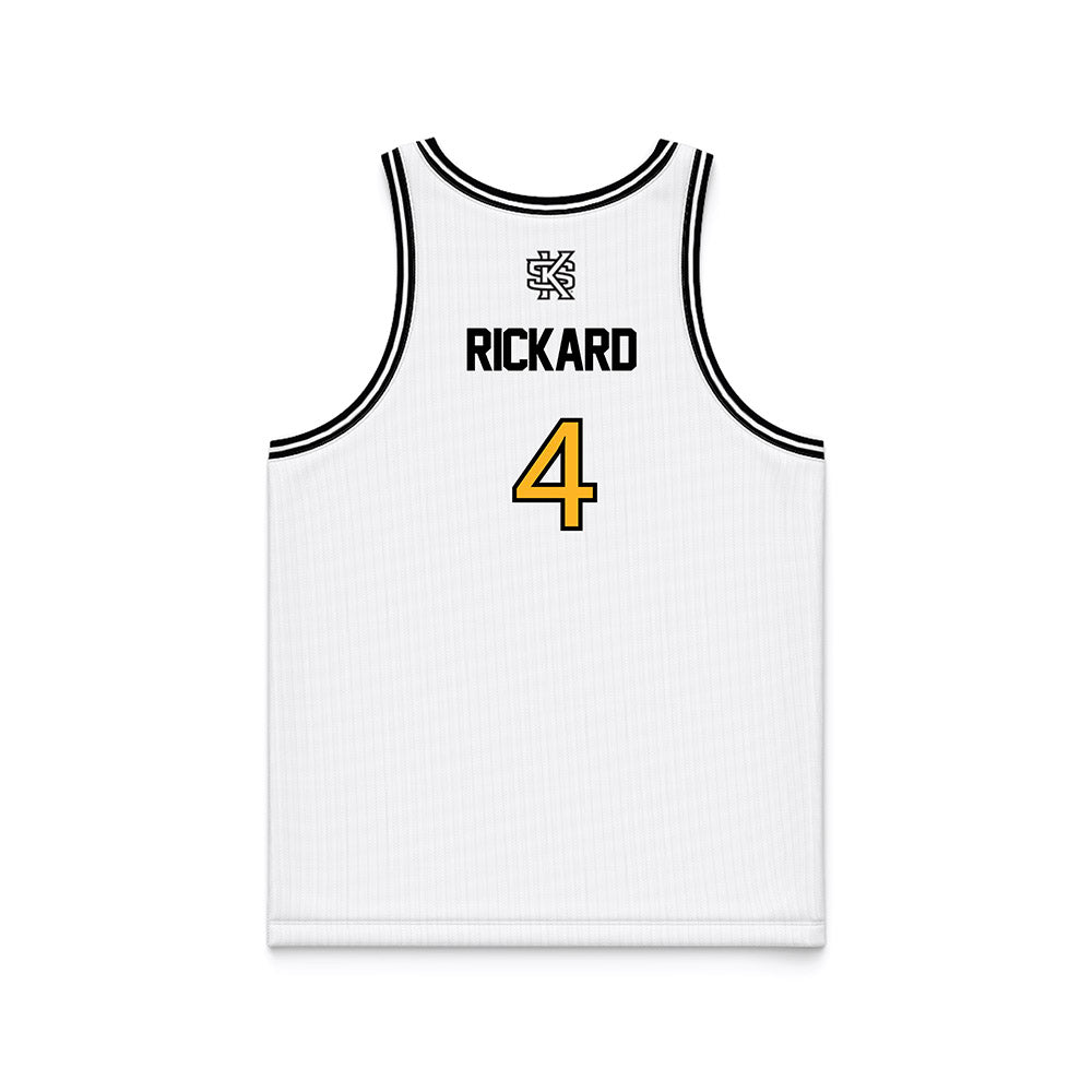 Kennesaw - NCAA Men's Basketball : Kaden Rickard - White Basketball Jersey-1