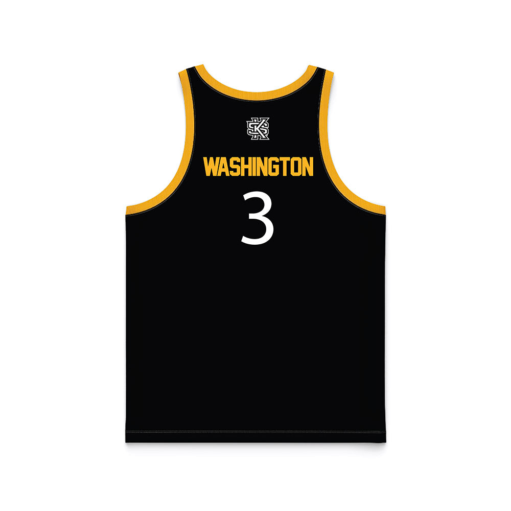 Kennesaw - NCAA Men's Basketball : Darius Washington - Black Basketball Jersey-1