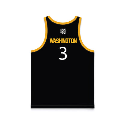 Kennesaw - NCAA Men's Basketball : Darius Washington - Black Basketball Jersey-1