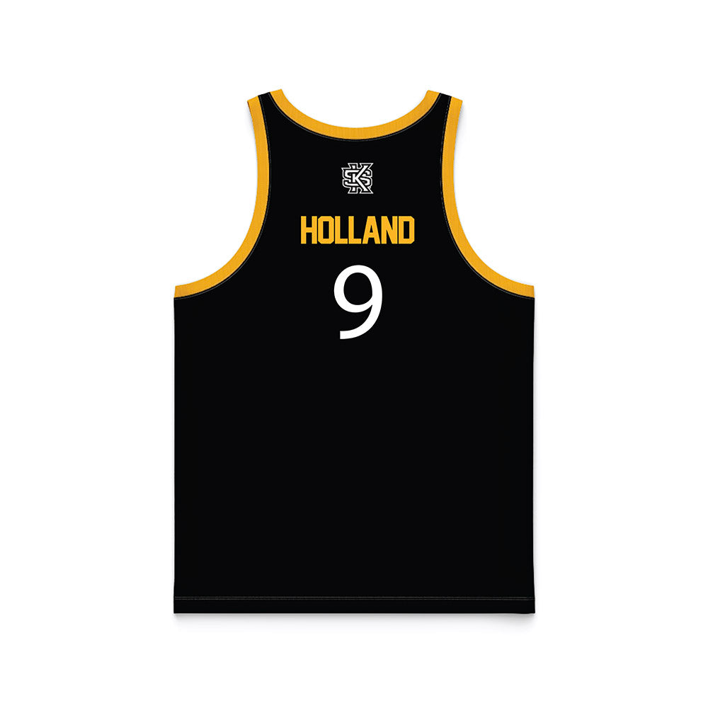 Kennesaw - NCAA Men's Basketball : Eric Holland - Black Basketball Jersey-1