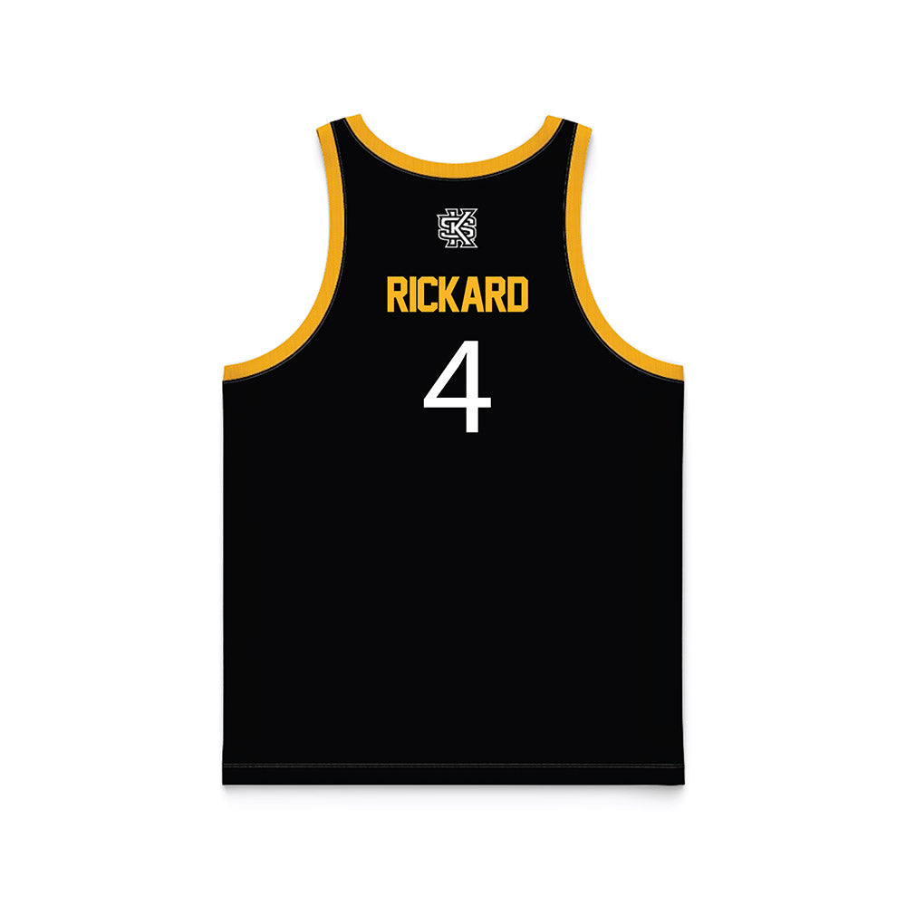Kennesaw - NCAA Men's Basketball : Kaden Rickard - Black Basketball Jersey-1