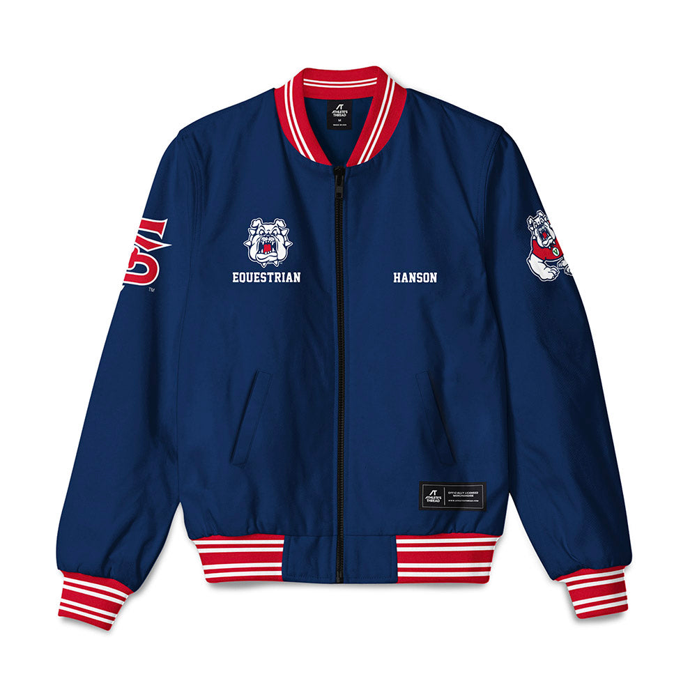 Fresno State - NCAA Equestrian : Emma Hanson - Bomber Jacket-0